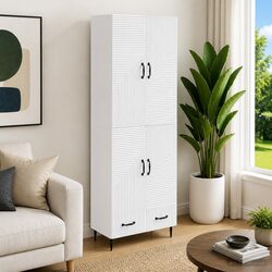 Elegant 2-Piece Storage Cabinet Set in Engineered Wood