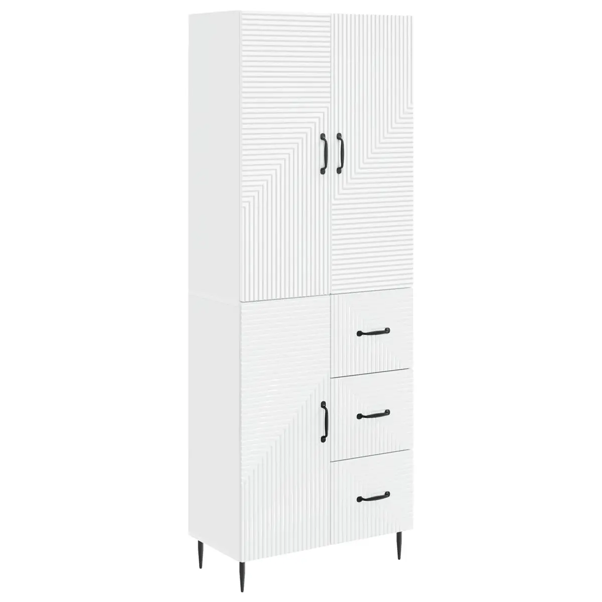 Cabinet Set White Modern 66 x 34.5 x 89.5 cm Engineered Wood
