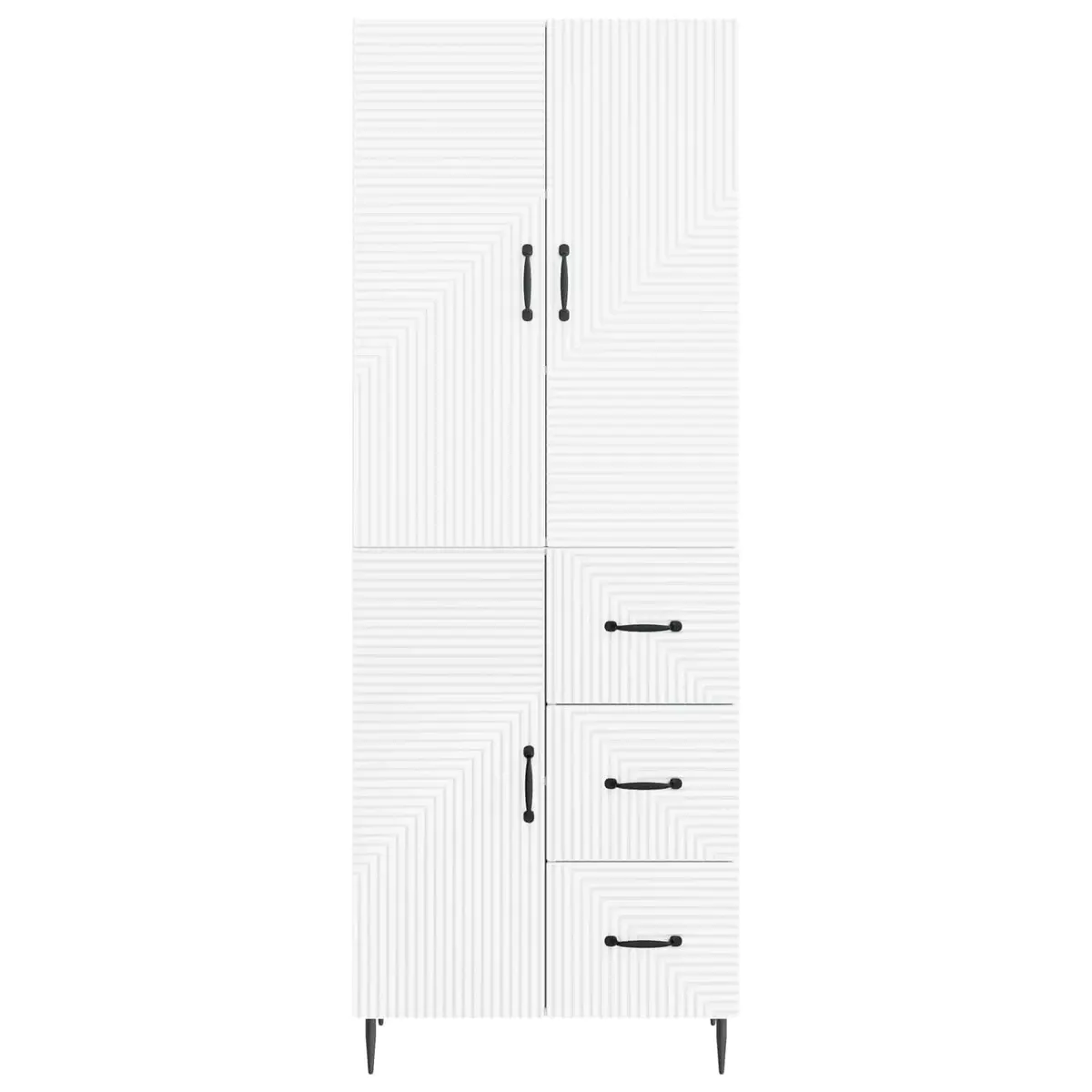 Cabinet Set White Modern 66 x 34.5 x 89.5 cm Engineered Wood
