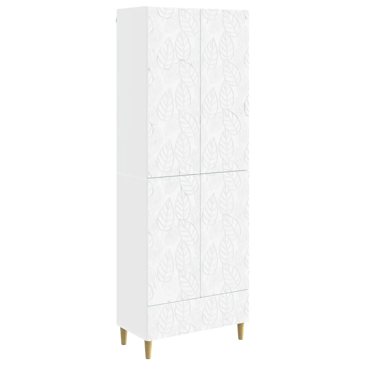 Cabinet Set White 2 Pieces Engineered Wood Storage Furniture Drawers Shelves Home Office