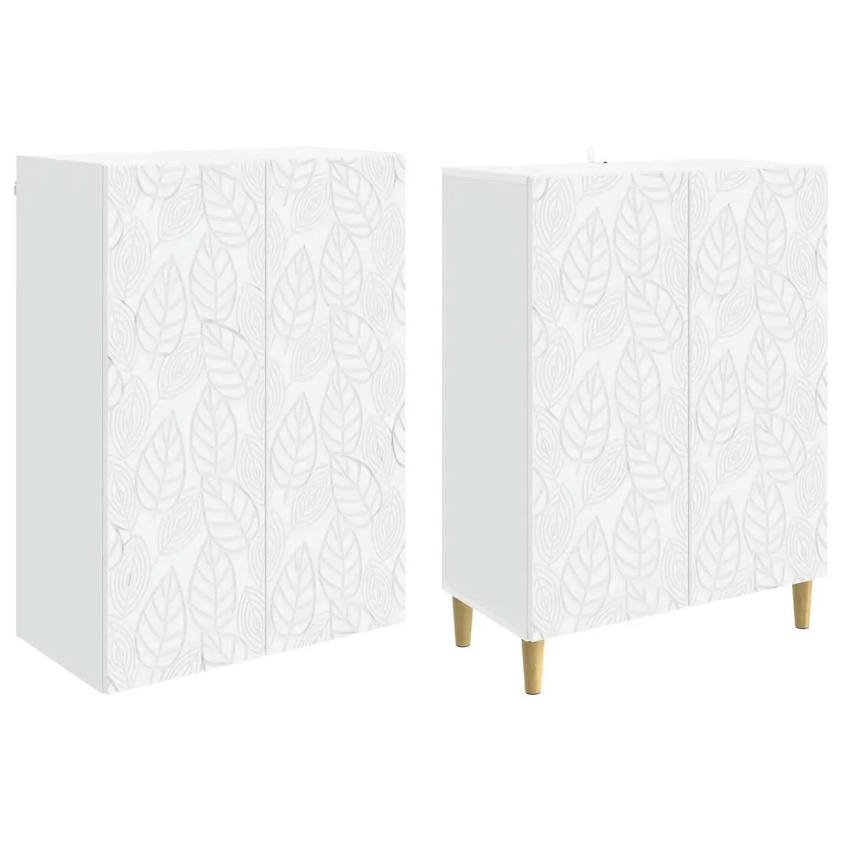 White Two-Piece Cabinet Set for Comfort