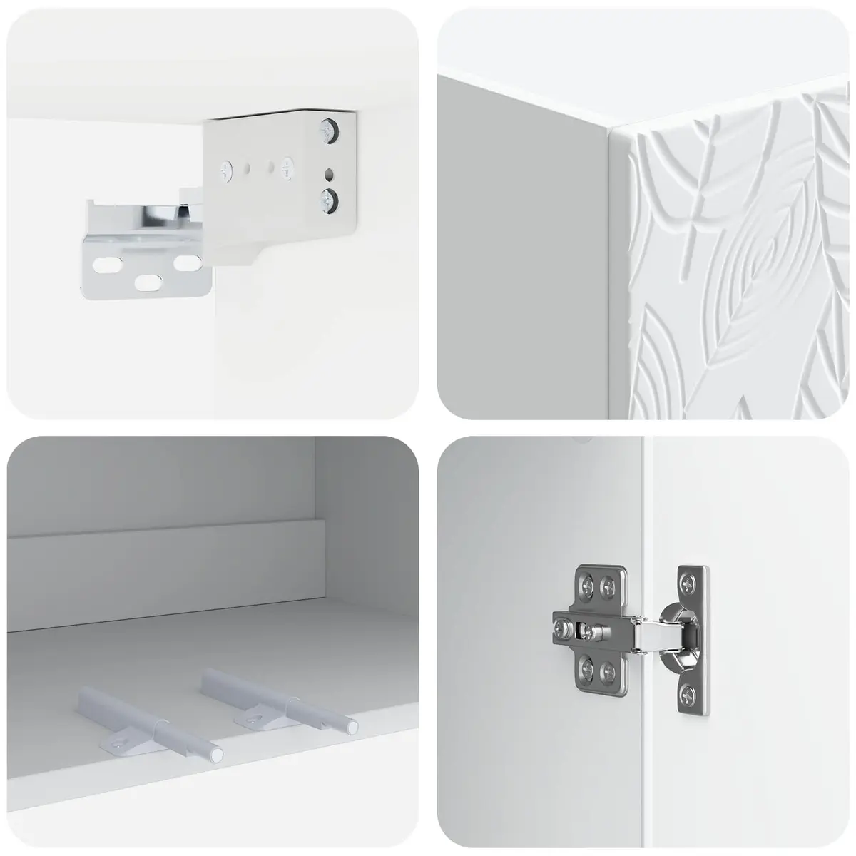 White Two-Piece Cabinet Set for Comfort