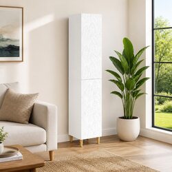 Stylish Two-Piece White Cabinet Set for Storage