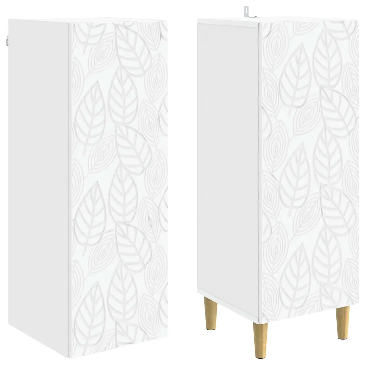 Cabinet Set White 2 Piece Storage Furniture Engineered Wood Composite Living Room