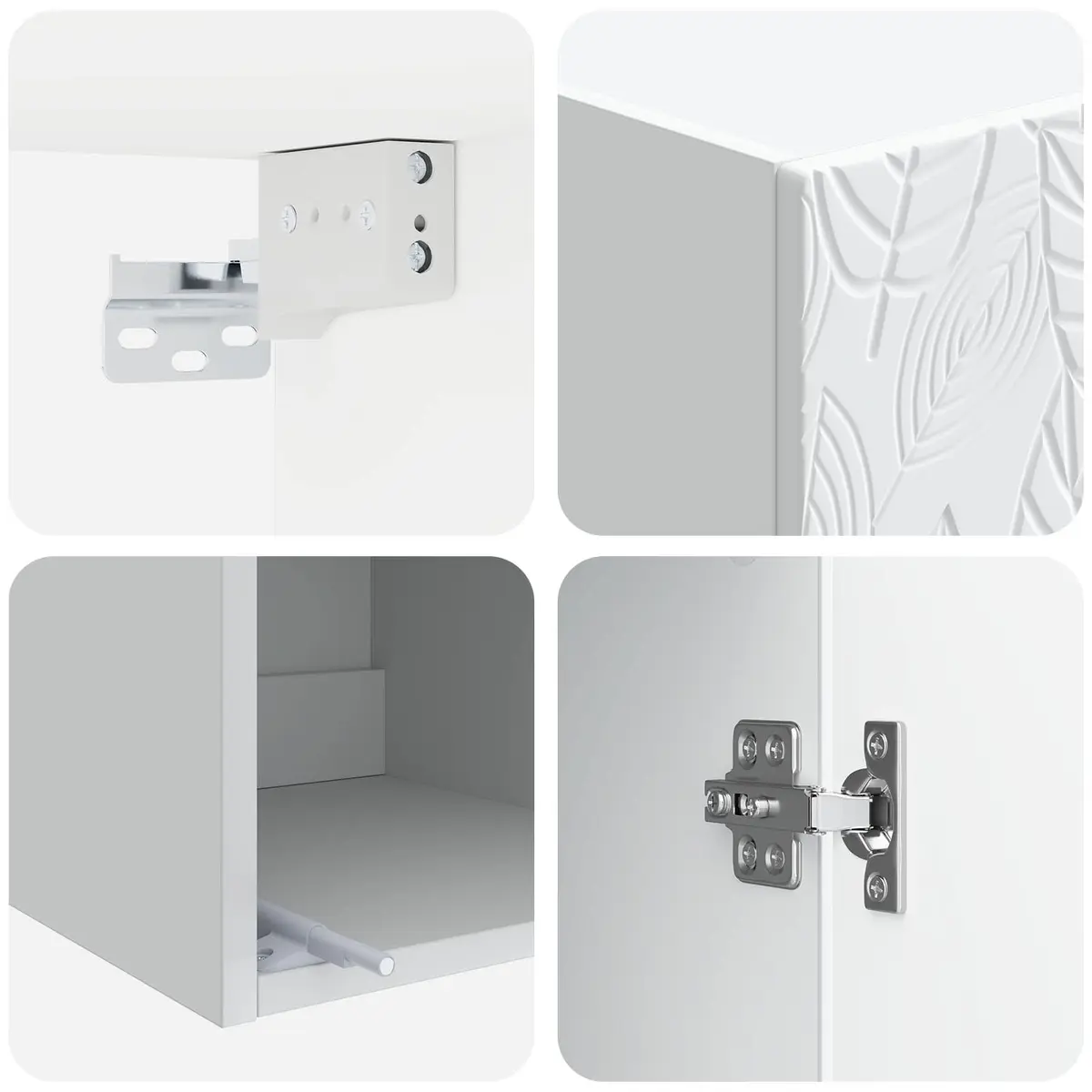 Cabinet Set White 2 Piece Storage Furniture Engineered Wood Composite Living Room