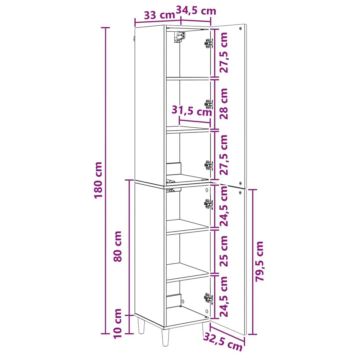 Cabinet Set White 2 Piece Storage Furniture Engineered Wood Composite Living Room
