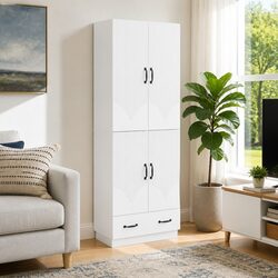 2-Piece White Cabinet Set for Cozy Spaces