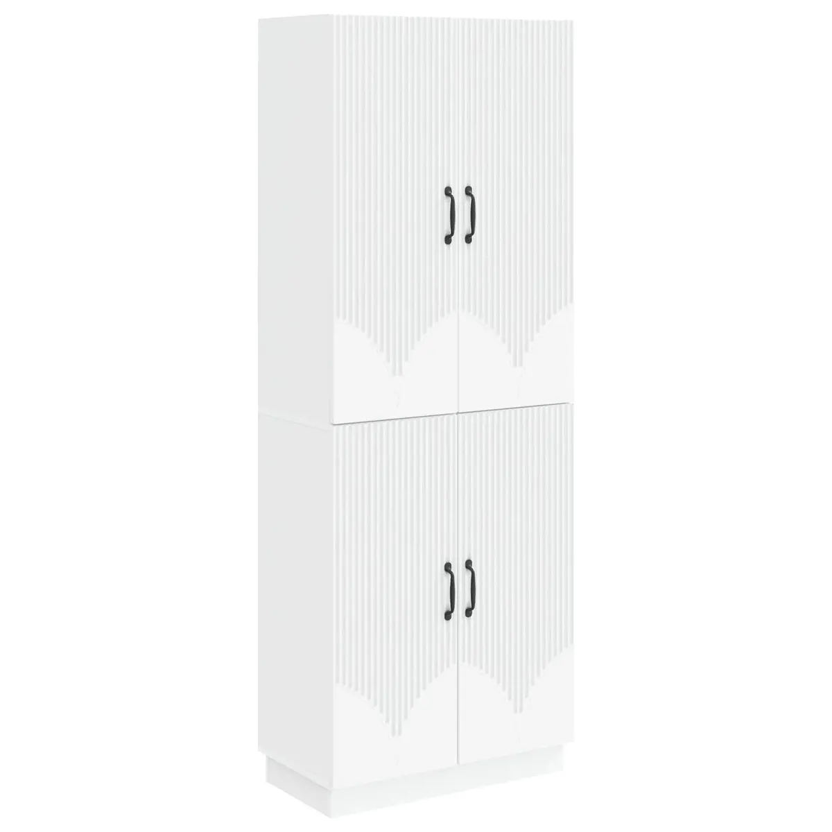 Cabinet Set 2 Pcs White Engineered Wood Storage Furniture Indoor Outdoor