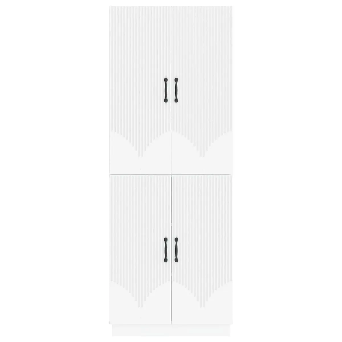 Cabinet Set 2 Pcs White Engineered Wood Storage Furniture Indoor Outdoor