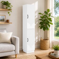 White Two-Piece Cabinet Set for Cozy Living Spaces