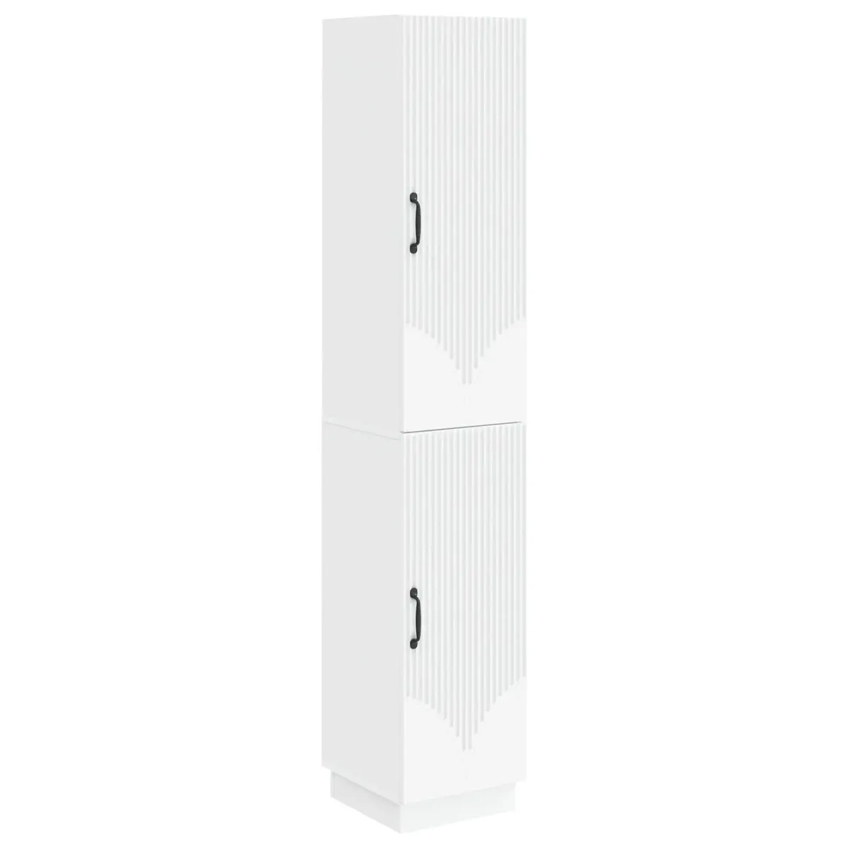 Cabinet Set 2 Pieces White Storage Furniture Living Room Modern Design