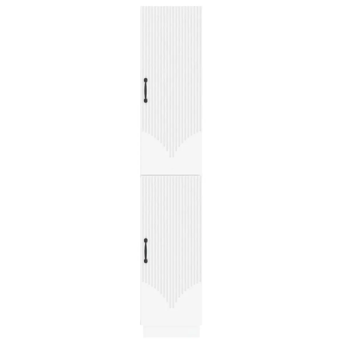 Cabinet Set 2 Pieces White Storage Furniture Living Room Modern Design