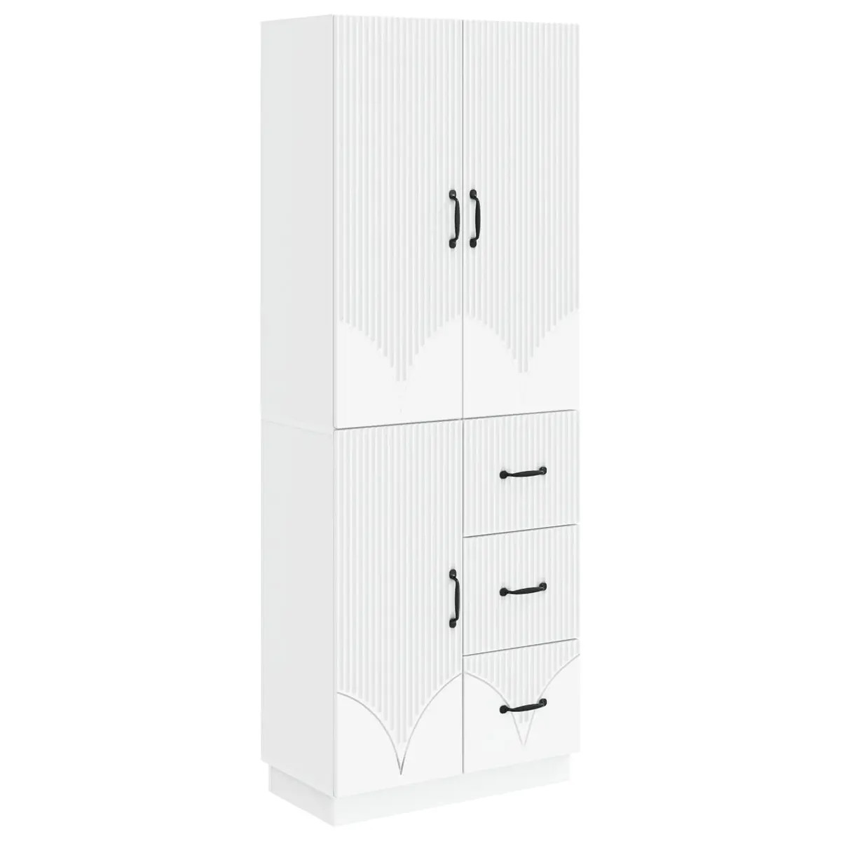 Cabinet Set Modern 2 Piece Storage Furniture Engineered Wood Living Room Bedroom