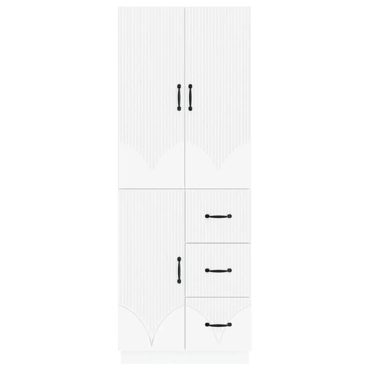 Cabinet Set Modern 2 Piece Storage Furniture Engineered Wood Living Room Bedroom