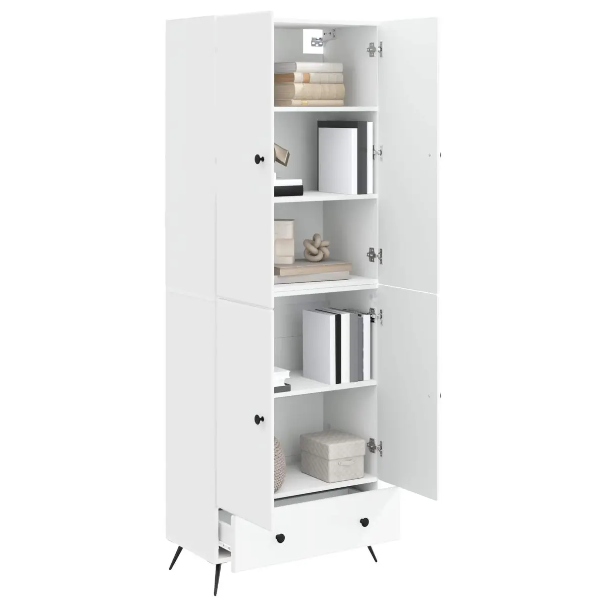 White 2-Piece Cabinet Set with LED Lighting