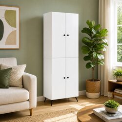 Two-Piece White Cabinet Set for Stylish Storage
