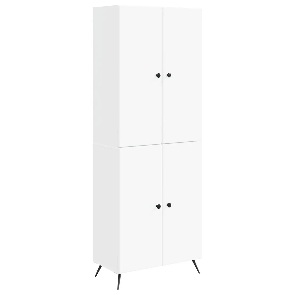 Cabinet Set White Modern Minimalist 2 Pieces Engineered Wood Storage Furniture