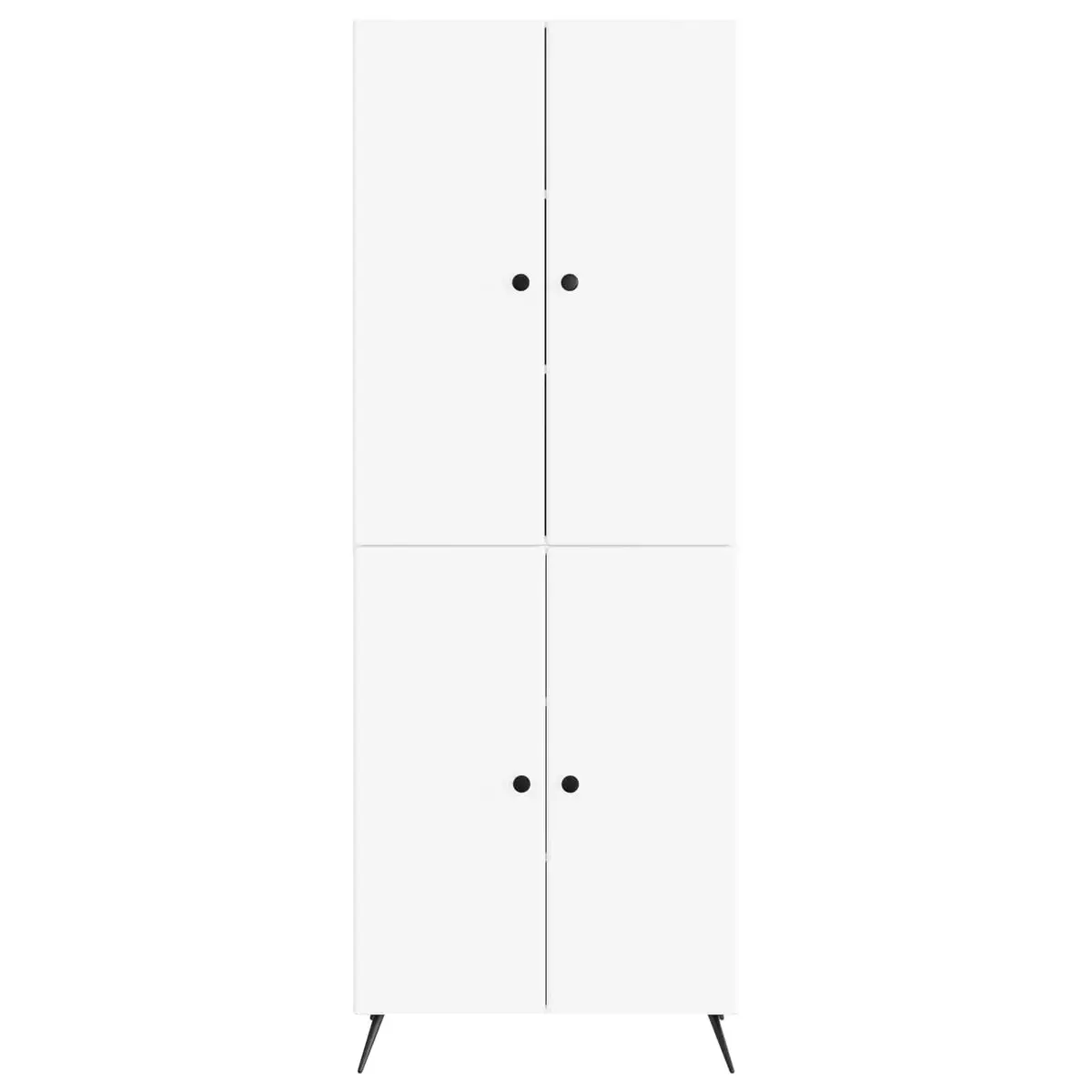 Cabinet Set White Modern Minimalist 2 Pieces Engineered Wood Storage Furniture
