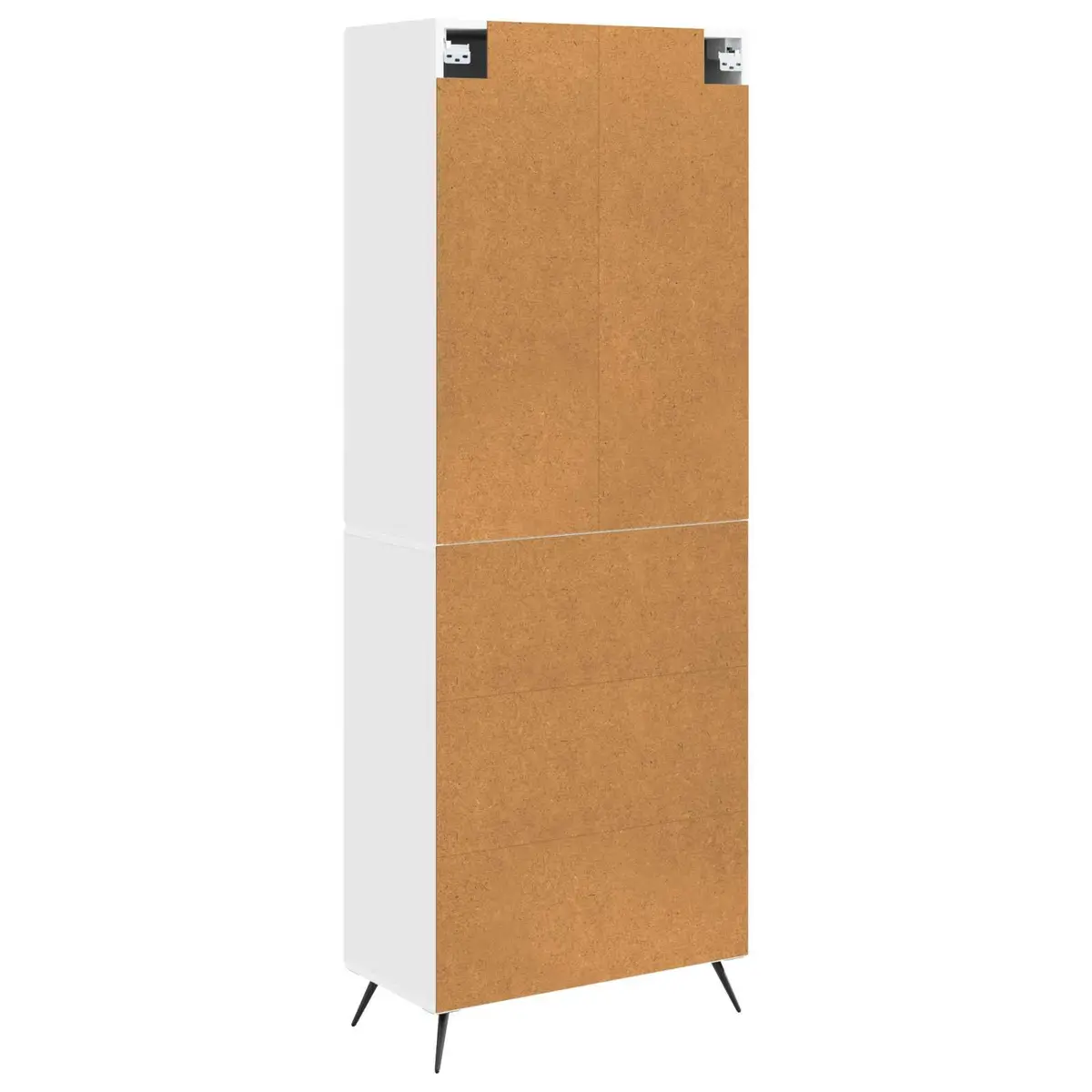 Cabinet Set White Modern Minimalist 2 Pieces Engineered Wood Storage Furniture