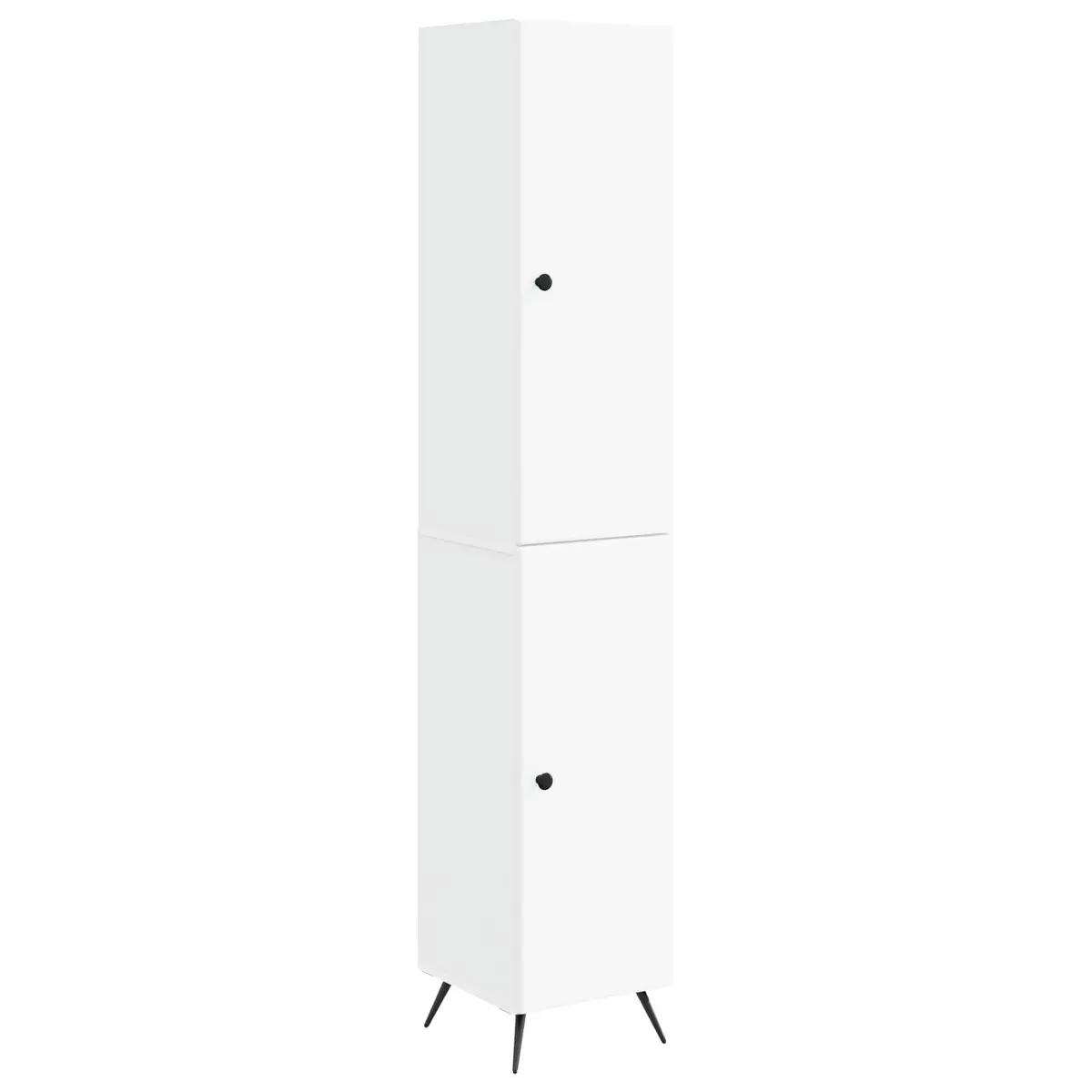 2-Piece White Engineered Wood Cabinet Set