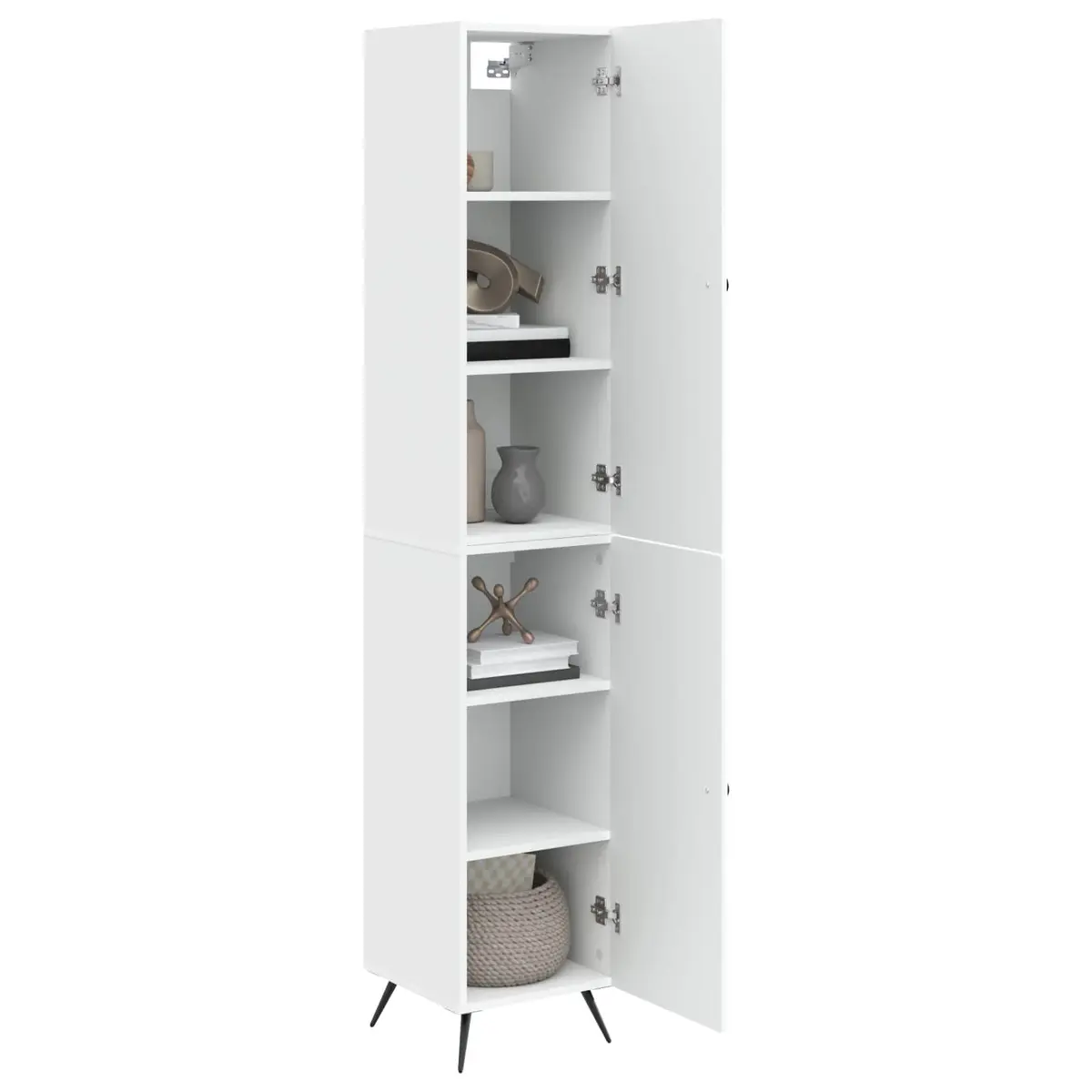 2-Piece White Engineered Wood Cabinet Set