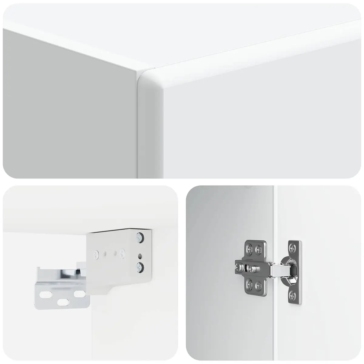 2-Piece White Engineered Wood Cabinet Set
