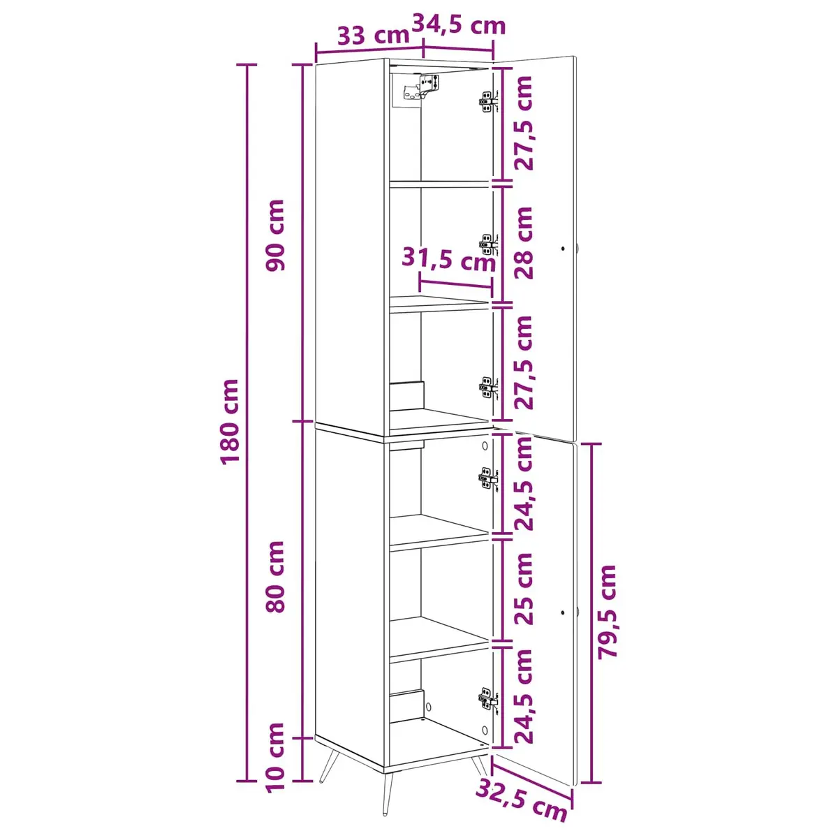 2-Piece White Engineered Wood Cabinet Set