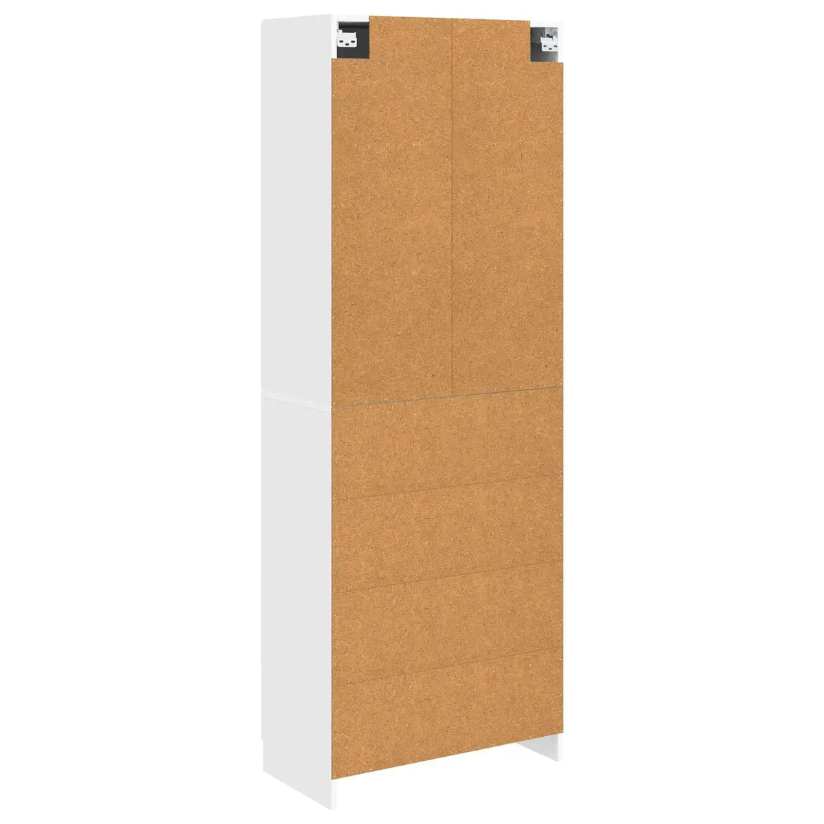 White Cabinet Set 2 Pieces Contemporary Engineered Wood Furniture Home Storage Living Room