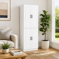 White Engineered Wood Cabinet Set for Cozy Storage