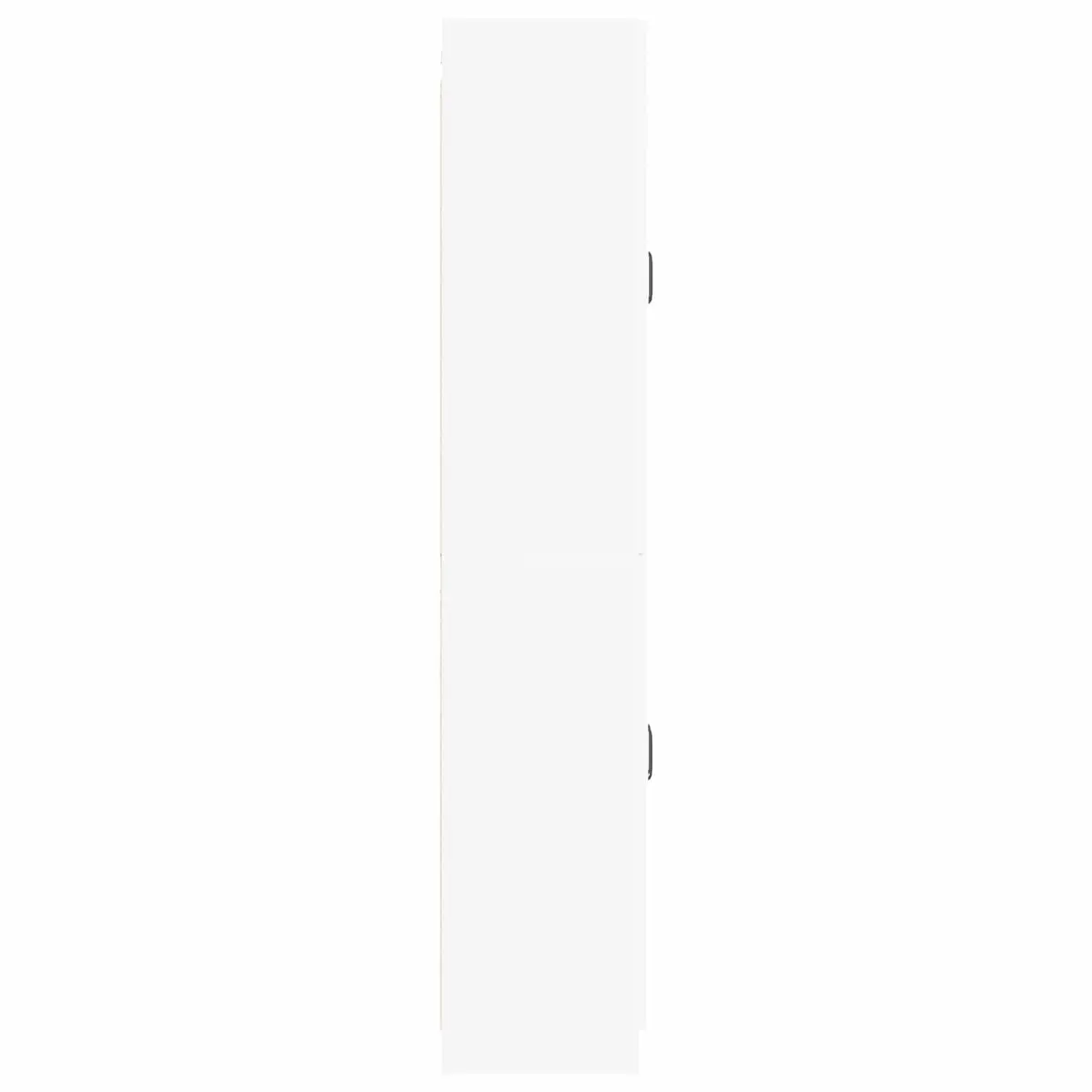 2 Piece White Storage Cabinet Set Engineered Wood Compartment Shelves