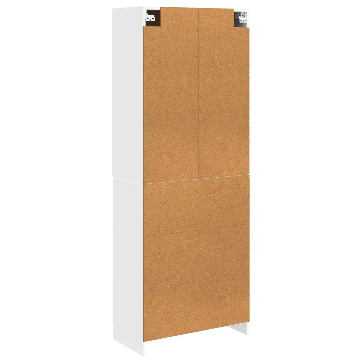 2 Piece White Storage Cabinet Set Engineered Wood Compartment Shelves