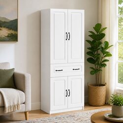 White Two-Piece Cabinet Set for Cozy Living Spaces