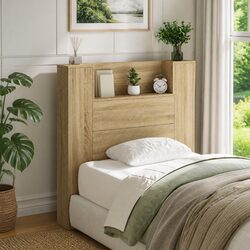 Cozy Storage Headboard with RGB LED Lights and Shelf