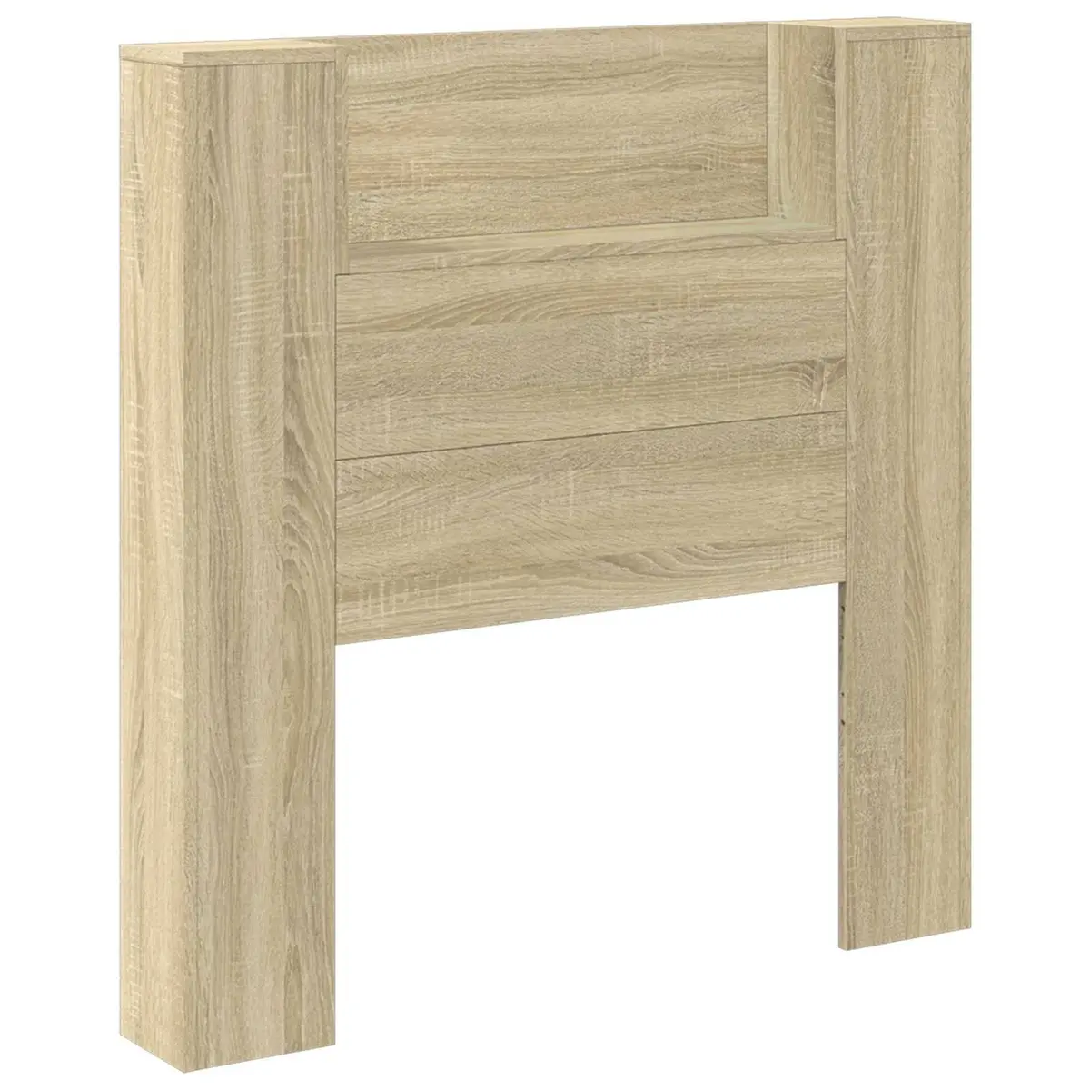 Storage Headboard RGB LED Lights Engineered Wood Bedroom Furniture Shelf