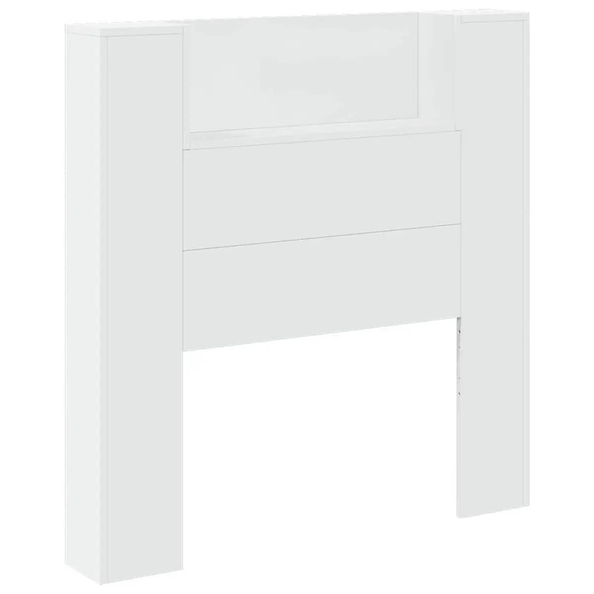 Storage Headboard with RGB LED Lights White Engineered Wood