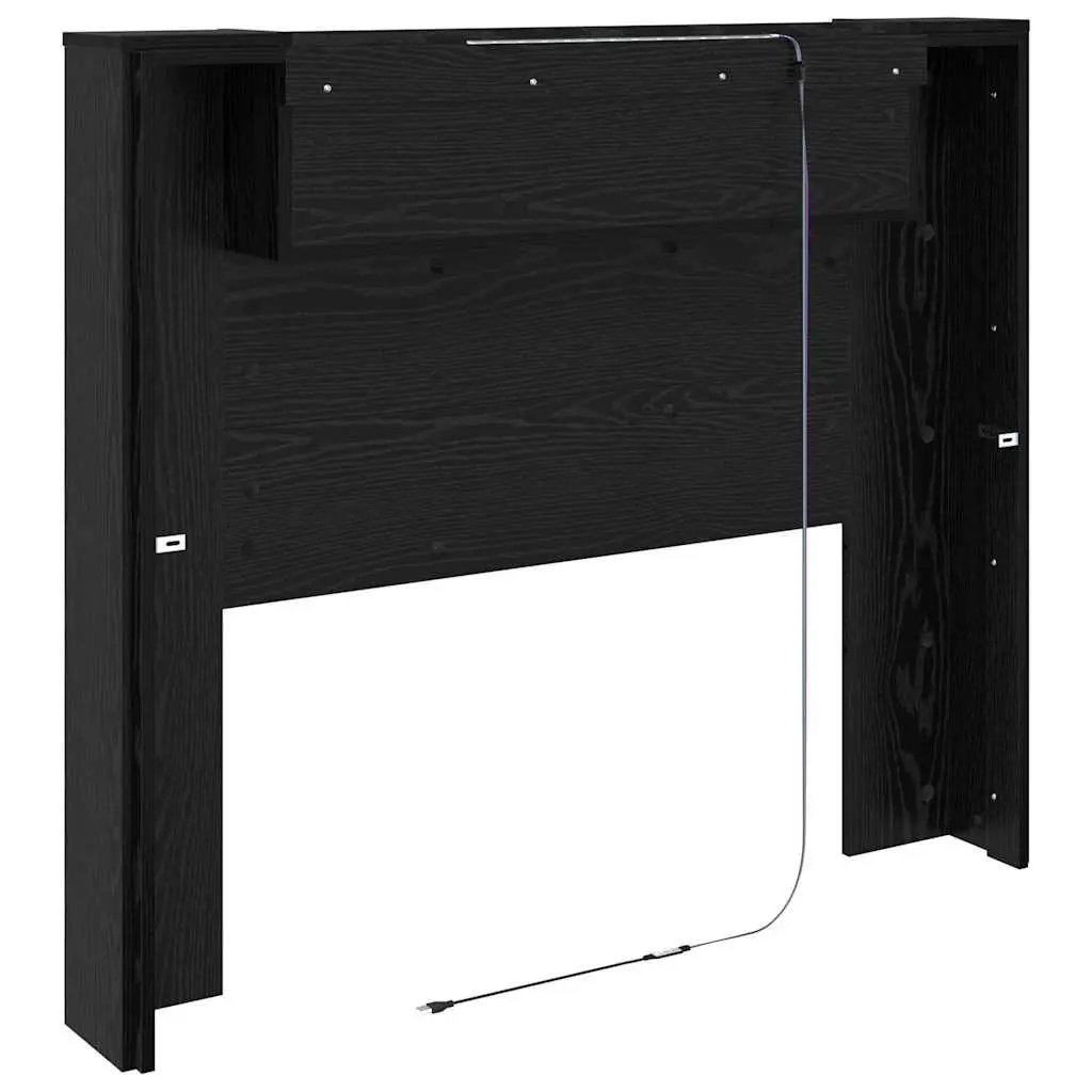 Storage Headboard with RGB LED Lights and Shelf