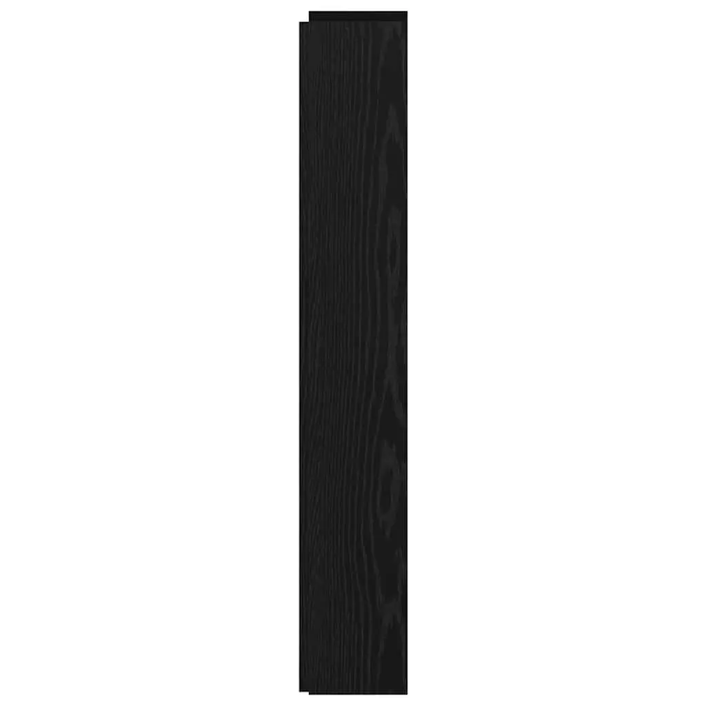 Storage Headboard Black Engineered Wood with RGB LED Lights