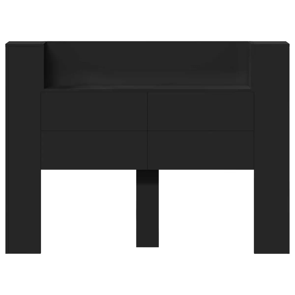Storage Headboard with RGB LED Lights in Black