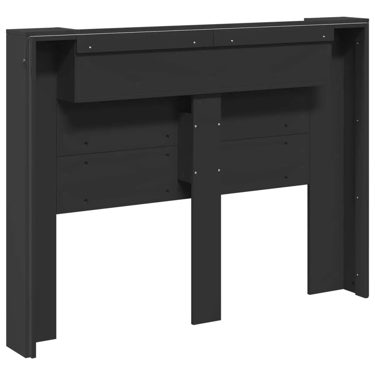 Storage Headboard with RGB LED Lights in Black