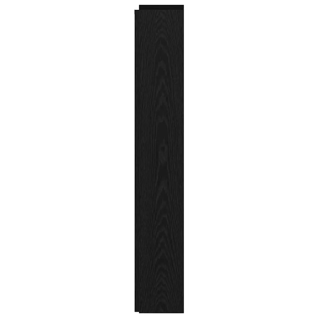 Storage Headboard with RGB LED Lights Black Engineered Wood