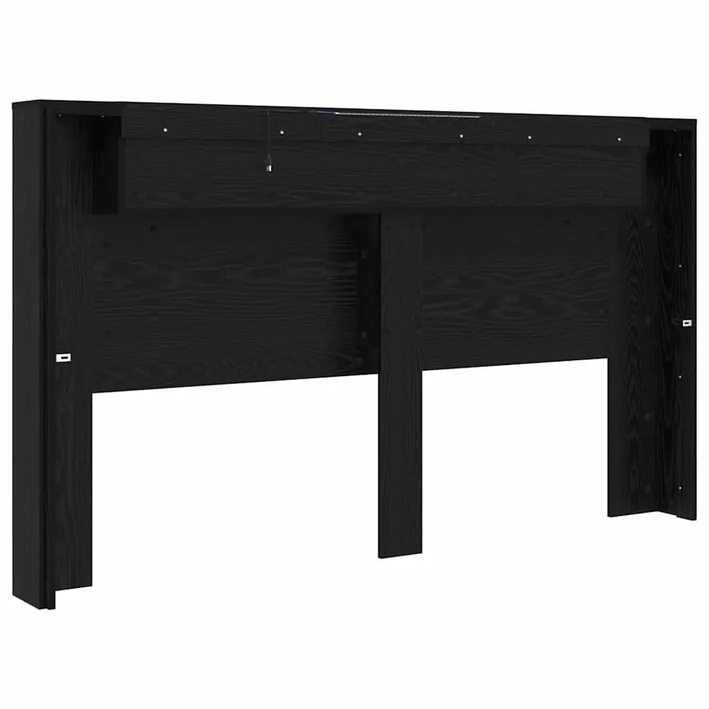 Storage Headboard with RGB LED Lights for Bedroom