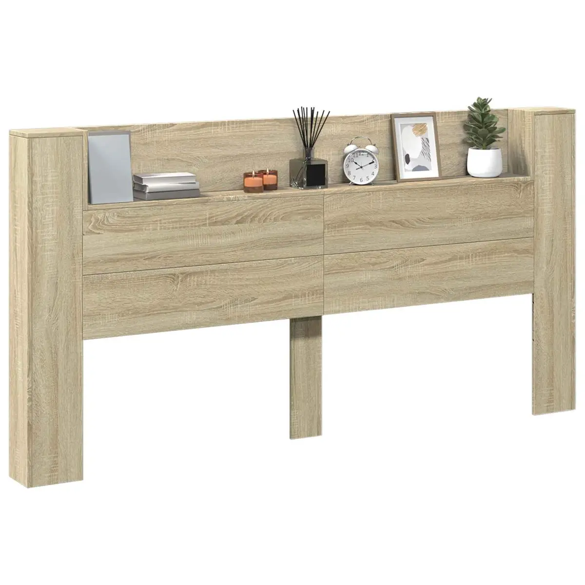 Storage Headboard with Adjustable RGB LED Lights