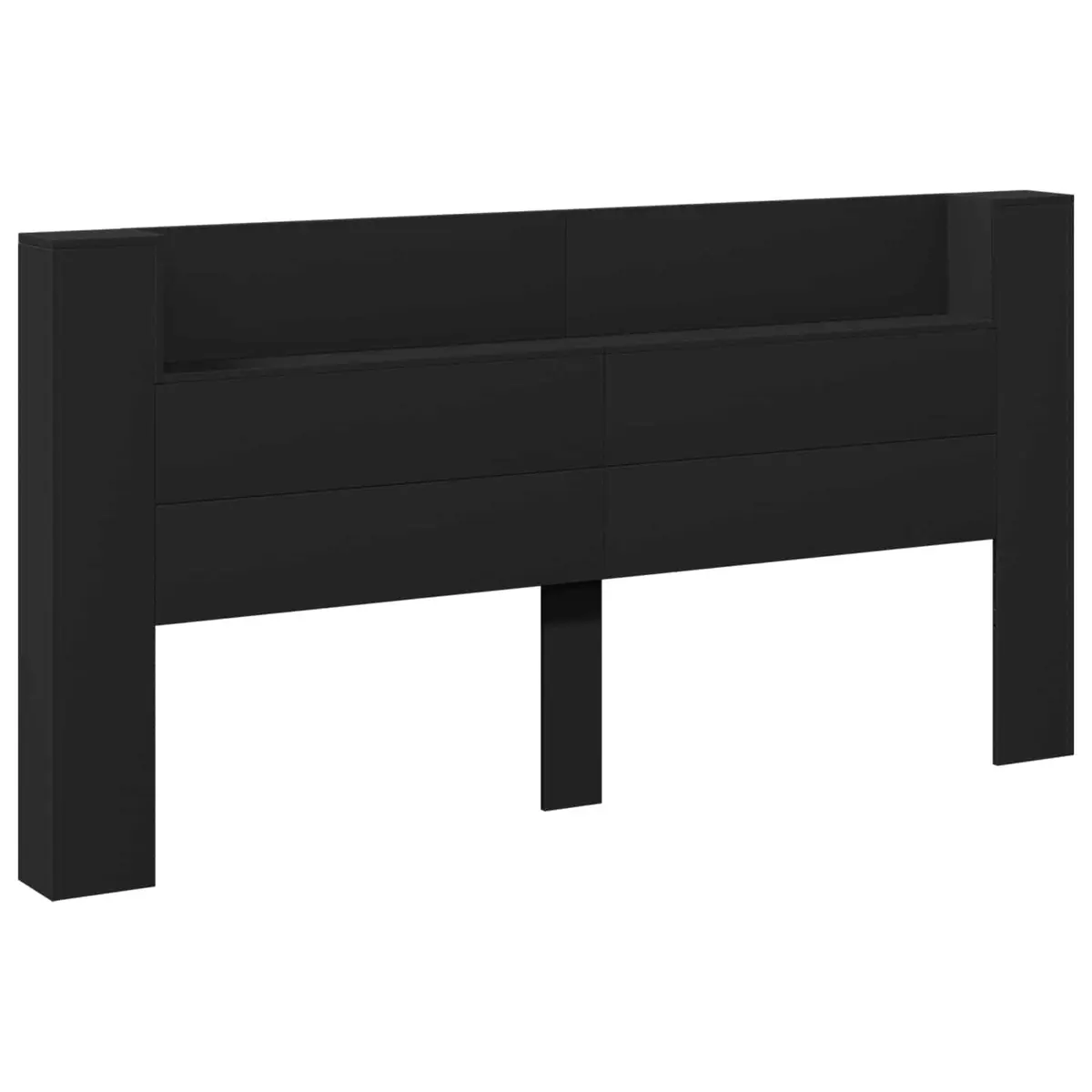 Storage Headboard with RGB LED Lights for Bedroom