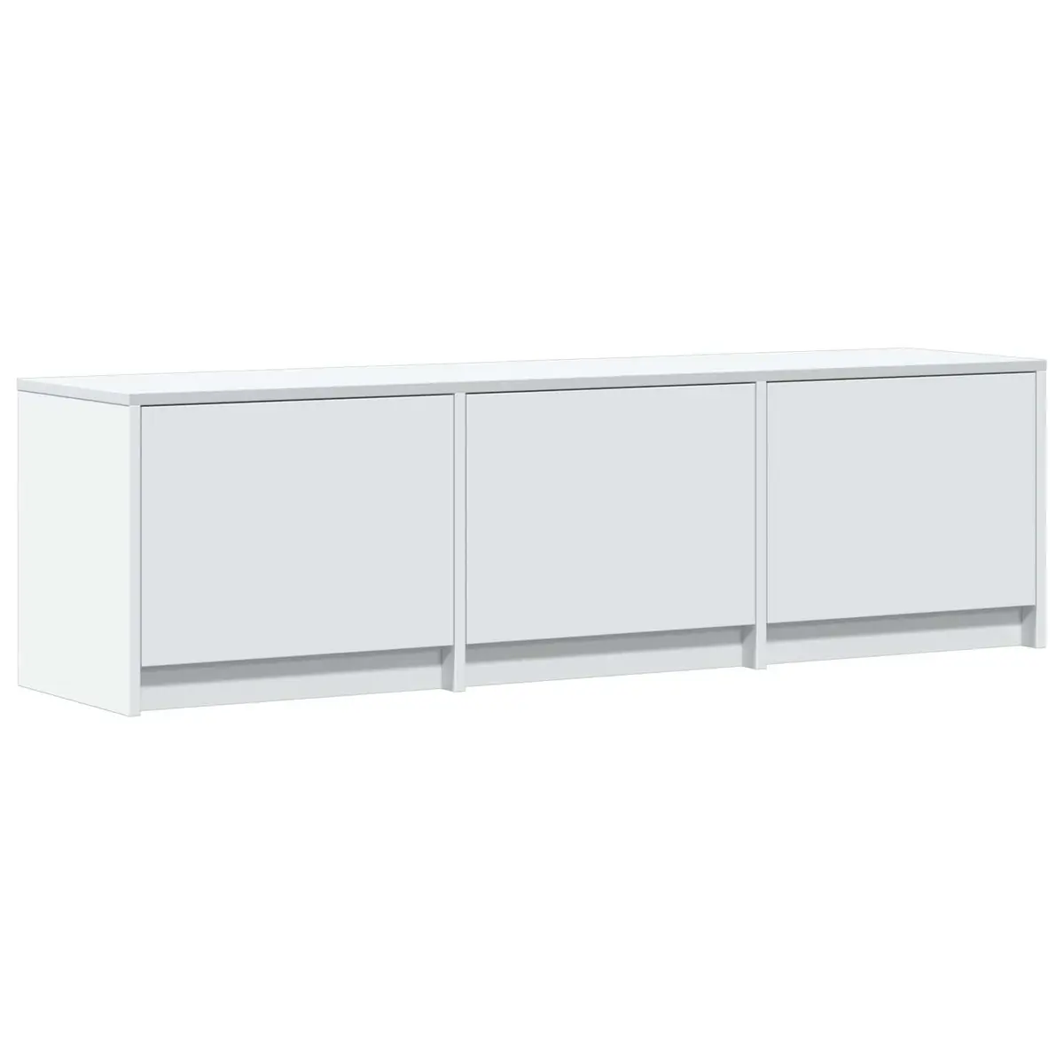 LED TV Cabinet White Engineered Wood Storage Unit with Adjustable Lights 140x34x40cm