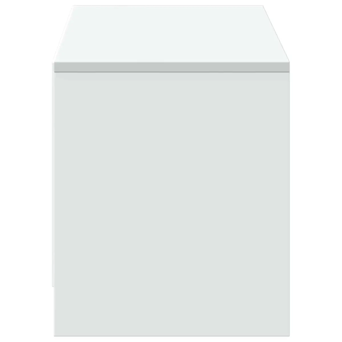 LED TV Cabinet White Engineered Wood Storage Unit with Adjustable Lights 140x34x40cm