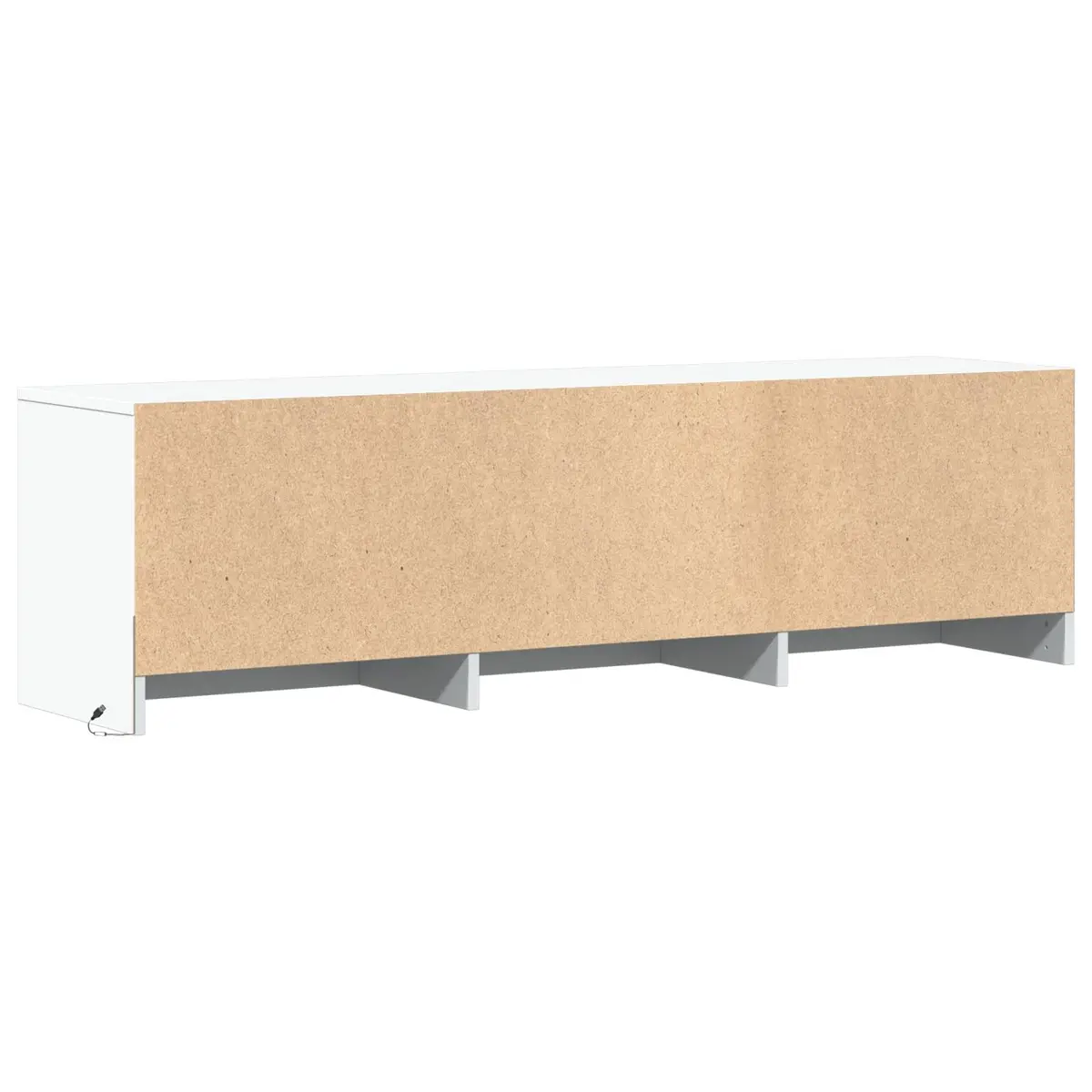 LED TV Cabinet White Engineered Wood Storage Unit with Adjustable Lights 140x34x40cm