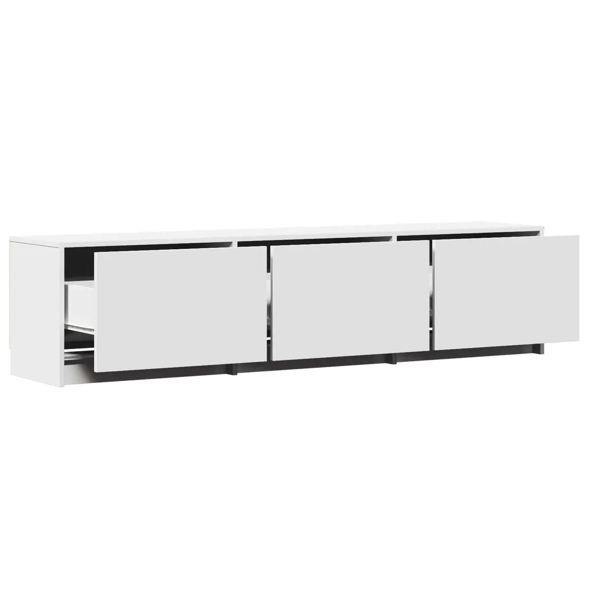 165cm White TV Cabinet with Adjustable LED Lights