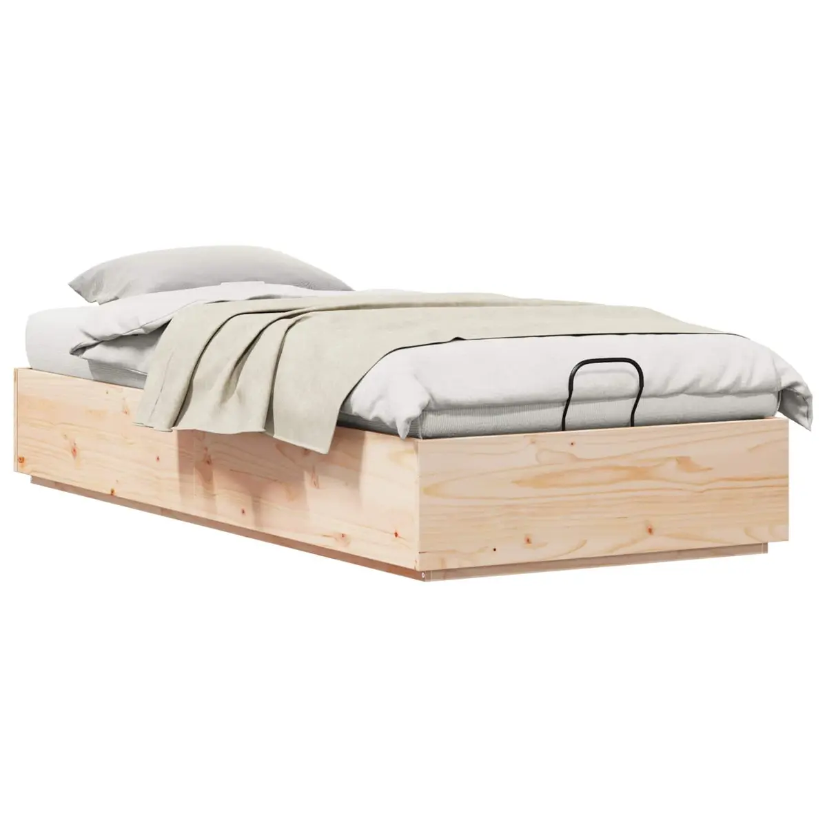 Ottoman Storage Bed Frame Solid Pine Wood Single Double Queen King Size