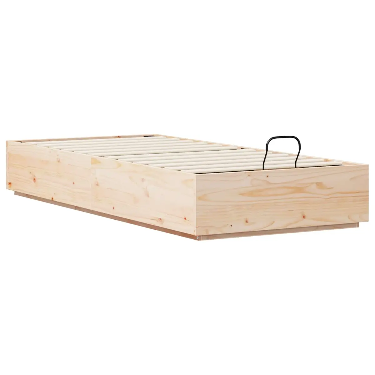 Ottoman Storage Bed Frame Solid Pine Wood Single Double Queen King Size