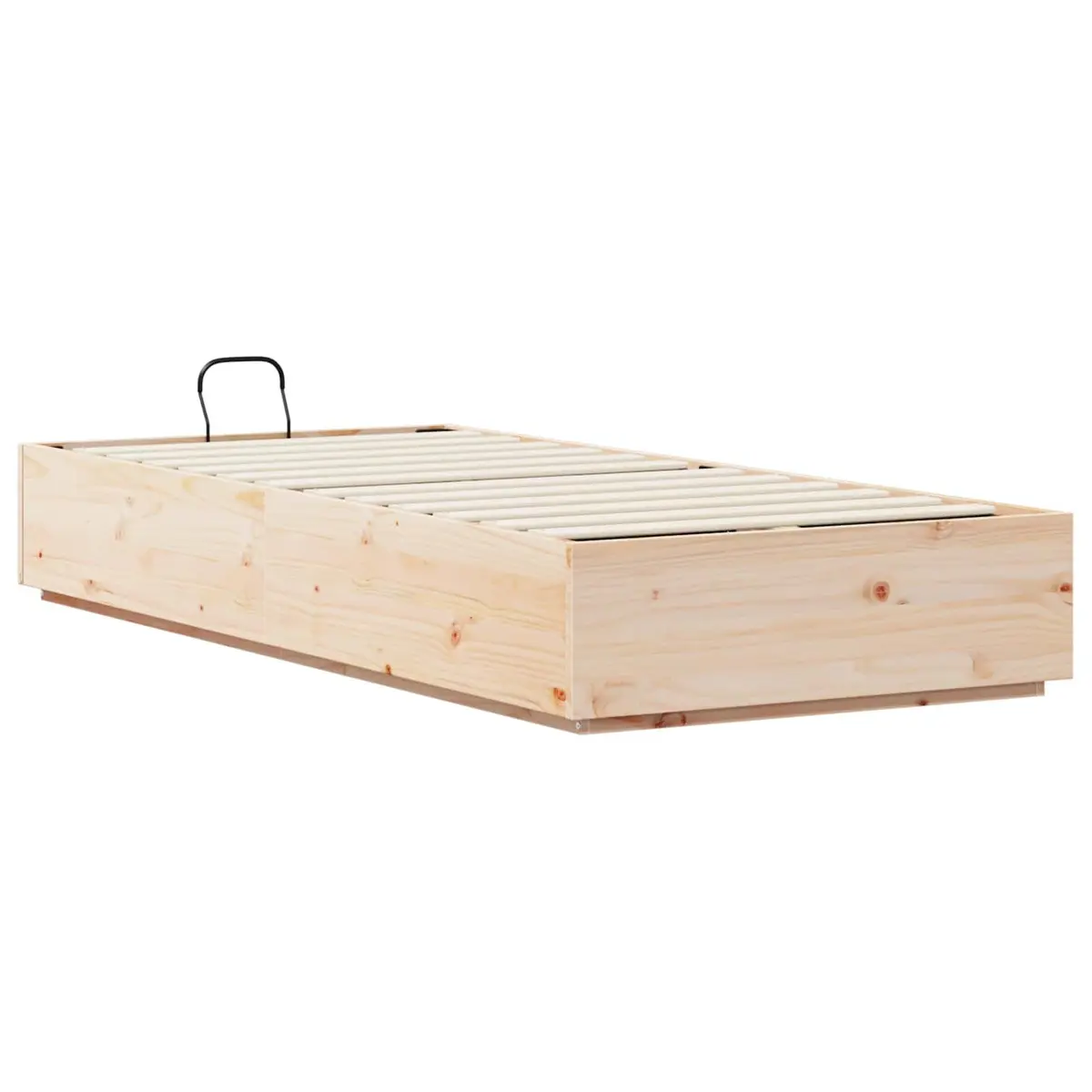 Ottoman Storage Bed Frame Solid Pine Wood Single Double Queen King Size